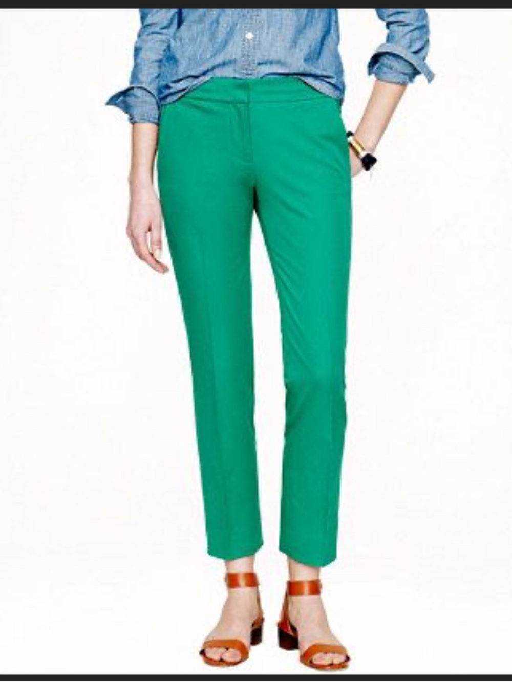 Jcrew green Campbell crop pants size 4